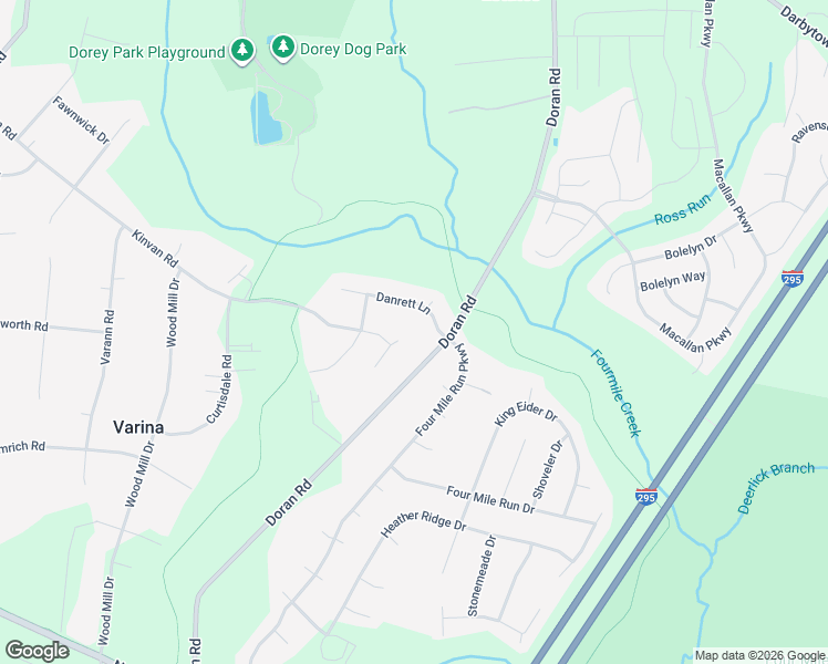 map of restaurants, bars, coffee shops, grocery stores, and more near 7766 Doran Road in Richmond