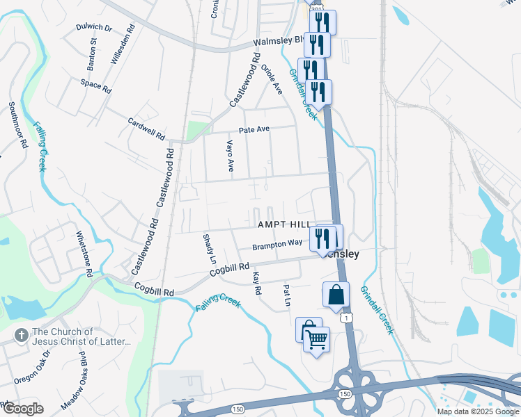 map of restaurants, bars, coffee shops, grocery stores, and more near 5249 Goolsby Court in Richmond