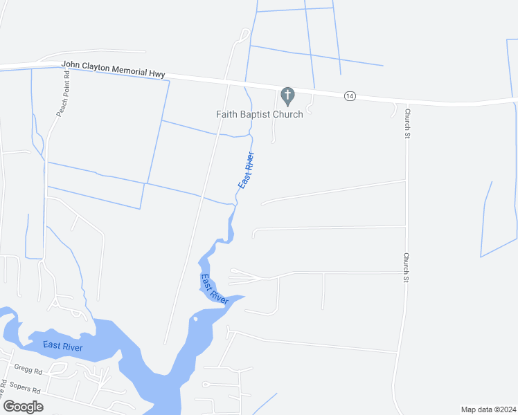 map of restaurants, bars, coffee shops, grocery stores, and more near 2163 Church Street in Mathews