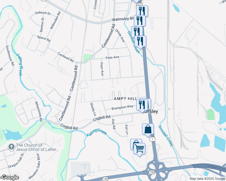 map of restaurants, bars, coffee shops, grocery stores, and more near 5001 Alan Drive in Richmond