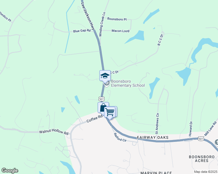 map of restaurants, bars, coffee shops, grocery stores, and more near 1234 Eagle Circle in Lynchburg