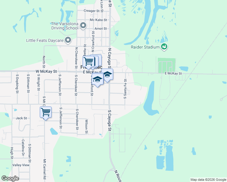 map of restaurants, bars, coffee shops, grocery stores, and more near 300 East Lanyon in Frontenac