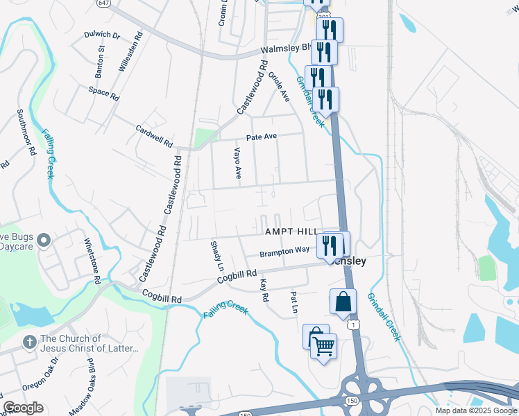 map of restaurants, bars, coffee shops, grocery stores, and more near 5001 Alan Drive in Richmond