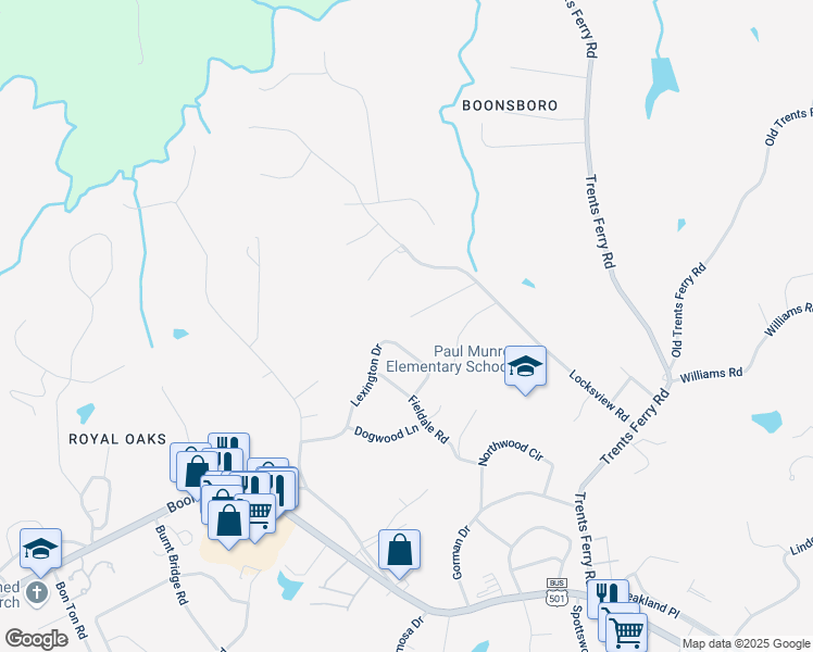 map of restaurants, bars, coffee shops, grocery stores, and more near 1225 Bell Tavern Road in Lynchburg