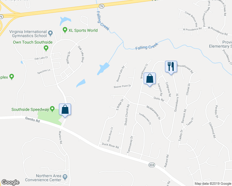 map of restaurants, bars, coffee shops, grocery stores, and more near 2613 McManaway Drive in Midlothian