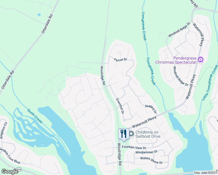 map of restaurants, bars, coffee shops, grocery stores, and more near 14631 Spaldwick Lane in Midlothian