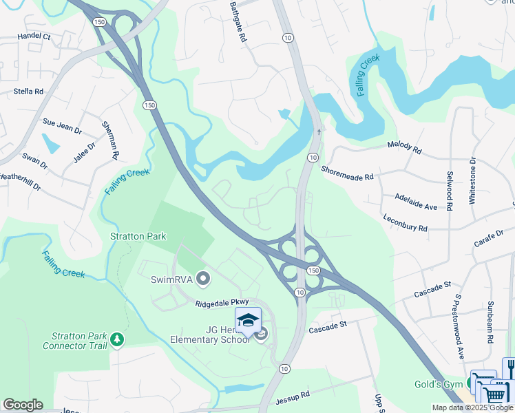 map of restaurants, bars, coffee shops, grocery stores, and more near 4756 Burnt Oak Drive in Richmond