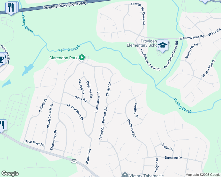 map of restaurants, bars, coffee shops, grocery stores, and more near 11918 Chislet Court in Midlothian