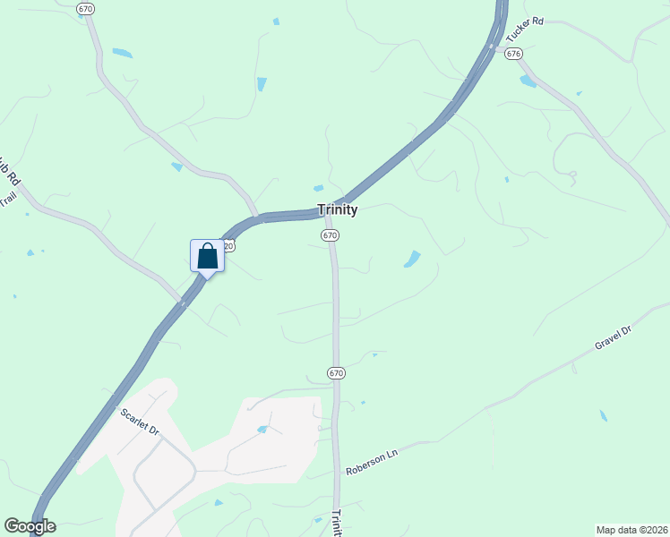 map of restaurants, bars, coffee shops, grocery stores, and more near 3080 Trinity Road in Fincastle