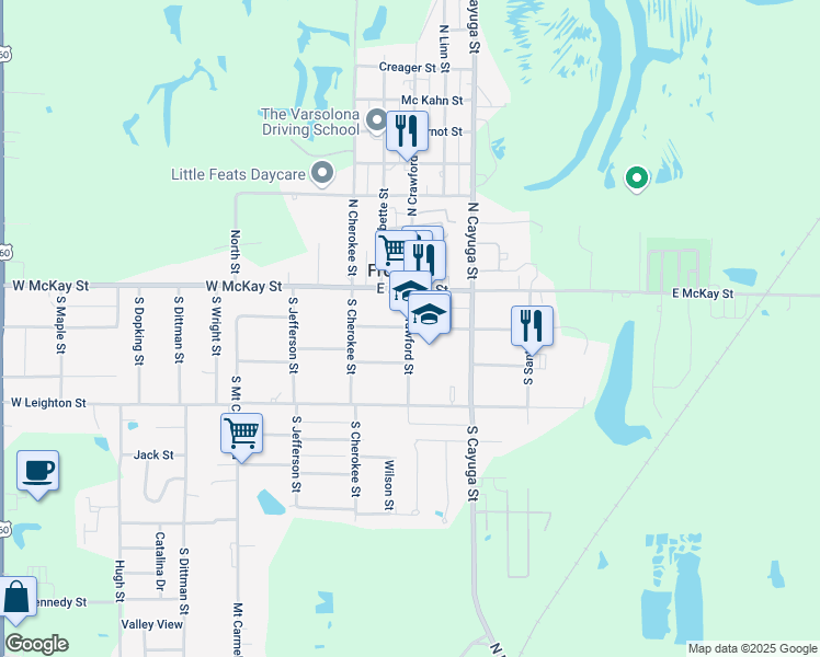 map of restaurants, bars, coffee shops, grocery stores, and more near 200 East Lanyon in Frontenac