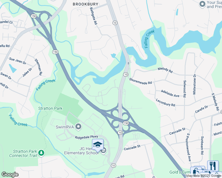 map of restaurants, bars, coffee shops, grocery stores, and more near 4700 Burnt Oak Drive in Richmond