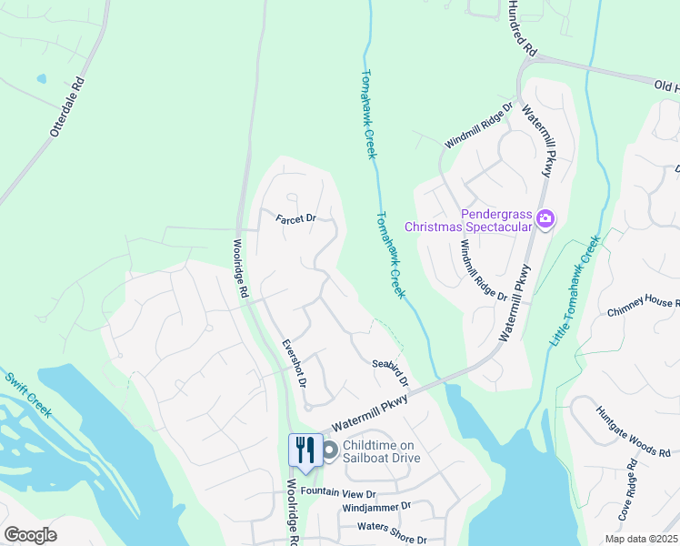 map of restaurants, bars, coffee shops, grocery stores, and more near 2201 Thorncrag Lane in Midlothian