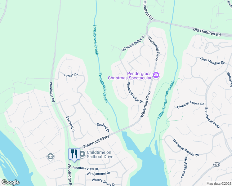 map of restaurants, bars, coffee shops, grocery stores, and more near 2743 Mill Flume Drive in Midlothian