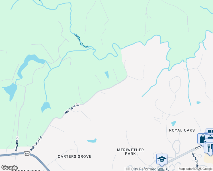 map of restaurants, bars, coffee shops, grocery stores, and more near 101 Oakmont Court in Lynchburg