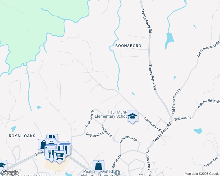 map of restaurants, bars, coffee shops, grocery stores, and more near 4801 Locksview Road in Lynchburg