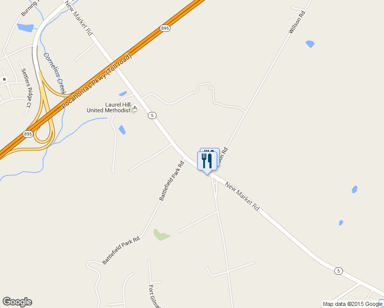 map of restaurants, bars, coffee shops, grocery stores, and more near 2014 New Market Road in Henrico