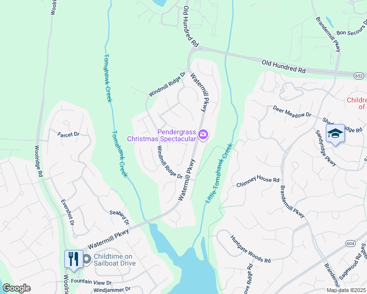 map of restaurants, bars, coffee shops, grocery stores, and more near 14701 Water Race Drive in Midlothian