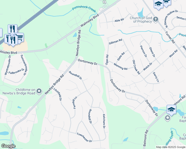 map of restaurants, bars, coffee shops, grocery stores, and more near 3713 Heartside Place in Chesterfield
