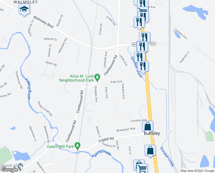 map of restaurants, bars, coffee shops, grocery stores, and more near 5005 Vayo Avenue in Richmond