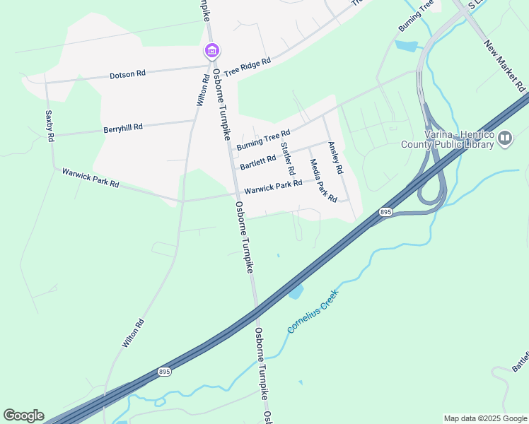 map of restaurants, bars, coffee shops, grocery stores, and more near 1340 School House Road in Richmond