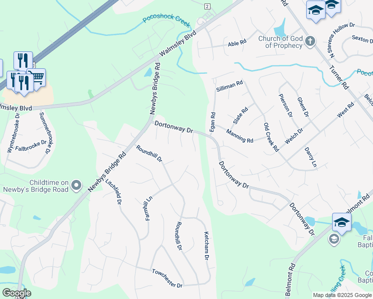 map of restaurants, bars, coffee shops, grocery stores, and more near 3711 Heartside Place in Chesterfield
