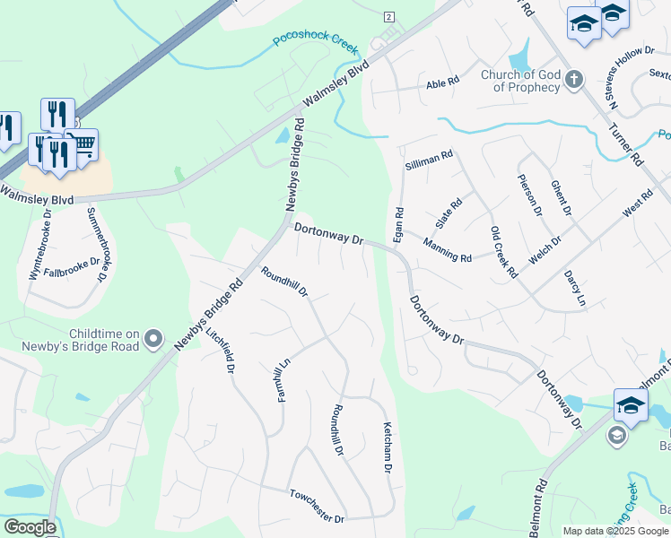 map of restaurants, bars, coffee shops, grocery stores, and more near 3710 Heartside Place in Chesterfield