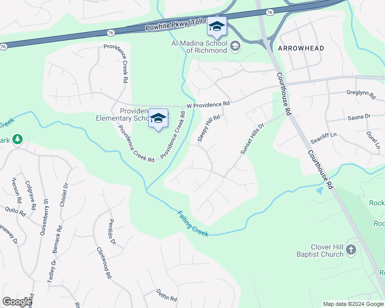 map of restaurants, bars, coffee shops, grocery stores, and more near 2401 Corryville Terrace in Chesterfield County