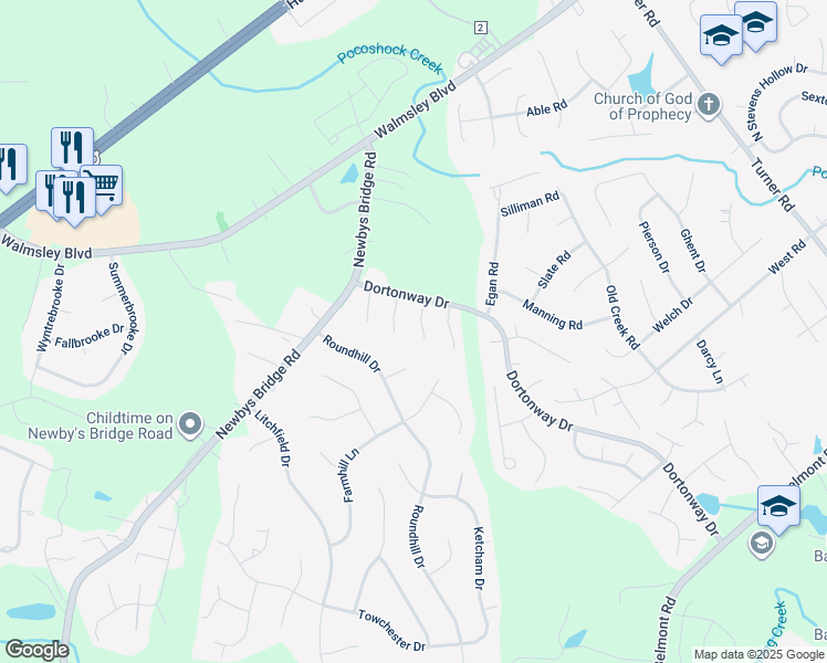 map of restaurants, bars, coffee shops, grocery stores, and more near 3708 Heartside Place in Chesterfield