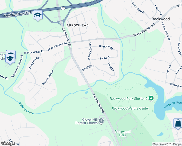 map of restaurants, bars, coffee shops, grocery stores, and more near 2518 Grassy Knoll Lane in Rockwood