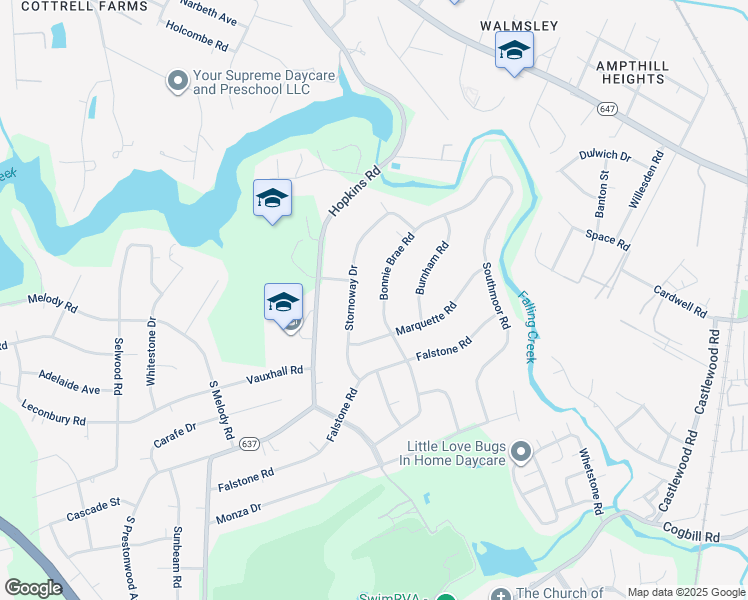 map of restaurants, bars, coffee shops, grocery stores, and more near 4872 Bonnie Brae Road in Richmond