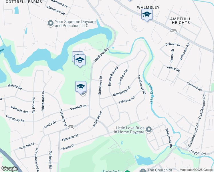 map of restaurants, bars, coffee shops, grocery stores, and more near 4872 Bonnie Brae Road in Richmond