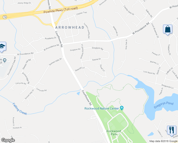 map of restaurants, bars, coffee shops, grocery stores, and more near 10425 Seacliff Lane in Richmond