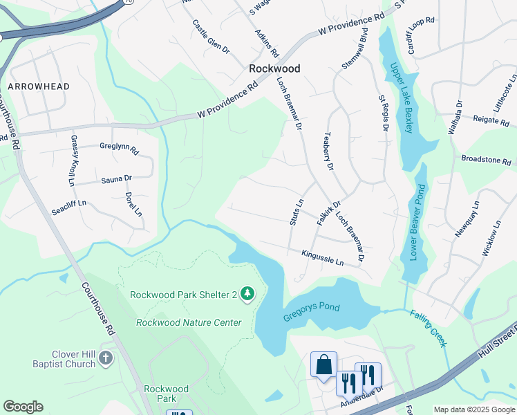 map of restaurants, bars, coffee shops, grocery stores, and more near 9940 Loch Banif Road in Rockwood