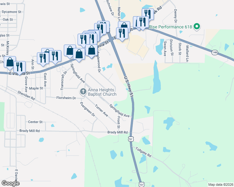 map of restaurants, bars, coffee shops, grocery stores, and more near 1020 Applewood Lane in Anna