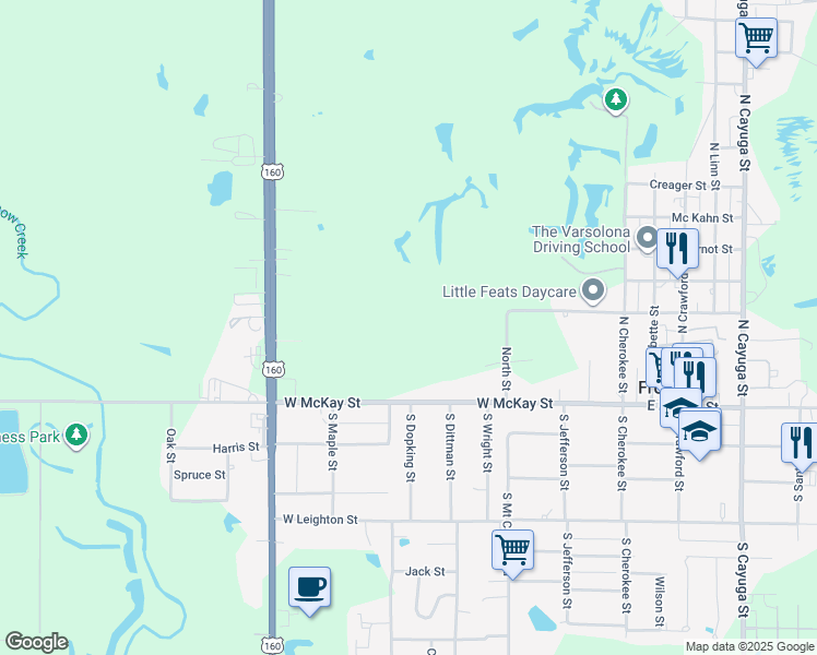 map of restaurants, bars, coffee shops, grocery stores, and more near 318 West McKay Street in Frontenac