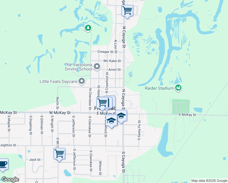 map of restaurants, bars, coffee shops, grocery stores, and more near 400 Somerset Drive in Frontenac