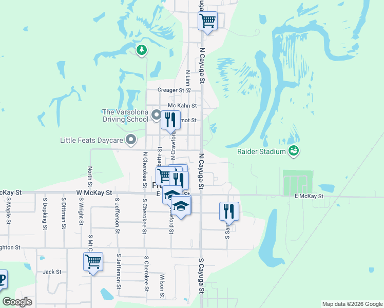 map of restaurants, bars, coffee shops, grocery stores, and more near 400 Somerset Drive in Frontenac