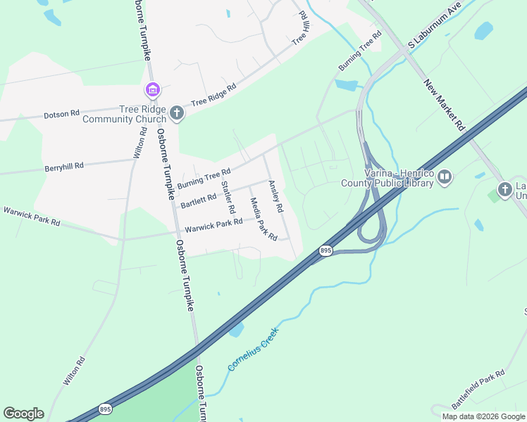 map of restaurants, bars, coffee shops, grocery stores, and more near 7544 Ansley Road in Richmond