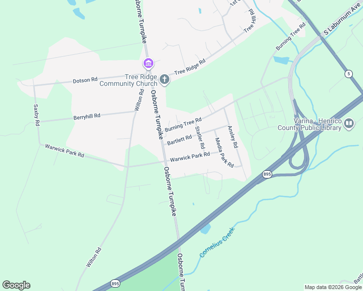 map of restaurants, bars, coffee shops, grocery stores, and more near 1337 Bartlett Road in Richmond