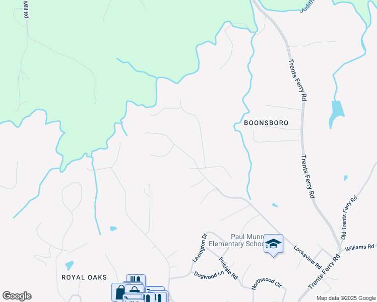 map of restaurants, bars, coffee shops, grocery stores, and more near 4917 Locksview Road in Lynchburg