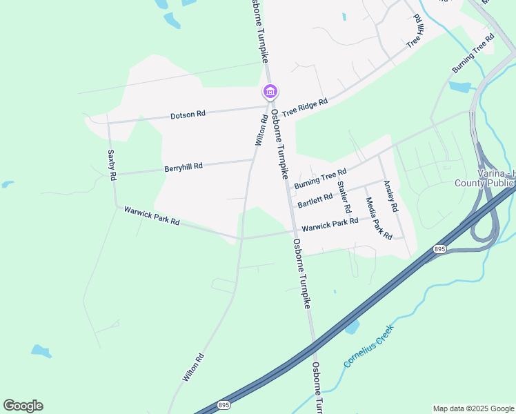 map of restaurants, bars, coffee shops, grocery stores, and more near 7557 Wilton Road in Richmond