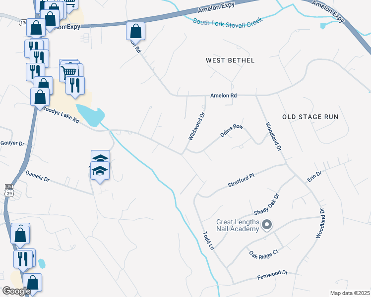 map of restaurants, bars, coffee shops, grocery stores, and more near 12 Odins Bow in Madison Heights