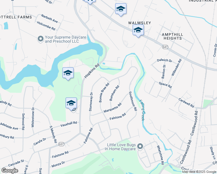 map of restaurants, bars, coffee shops, grocery stores, and more near 4809 Bonnie Brae Road in Richmond