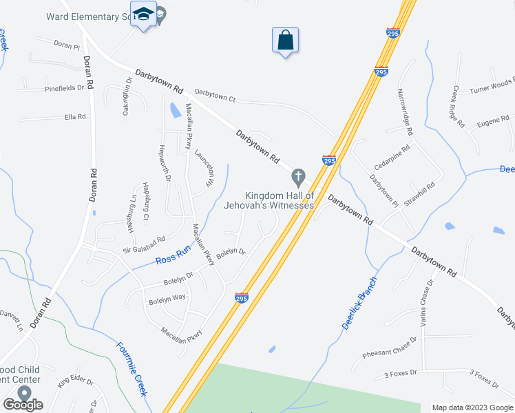 map of restaurants, bars, coffee shops, grocery stores, and more near 7090 Ravenscraig Crescent in Henrico