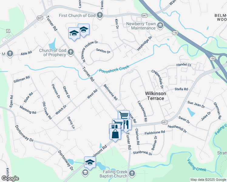 map of restaurants, bars, coffee shops, grocery stores, and more near 3911 Breezy Court in Richmond