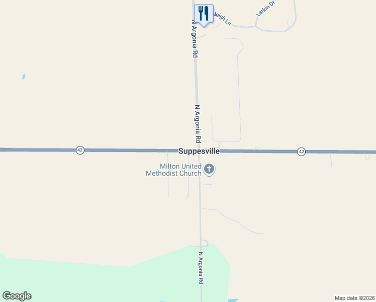 map of restaurants, bars, coffee shops, grocery stores, and more near 1371 North Park Place Road in Milton