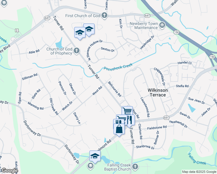 map of restaurants, bars, coffee shops, grocery stores, and more near 3818 Beechtree Court in Richmond