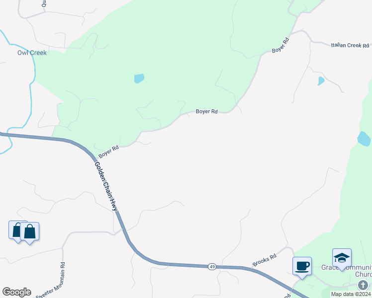 map of restaurants, bars, coffee shops, grocery stores, and more near Boyer Road in Mariposa County