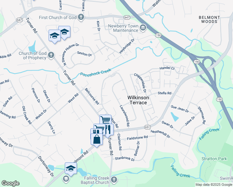 map of restaurants, bars, coffee shops, grocery stores, and more near 4013 Laurelwood Road in Richmond