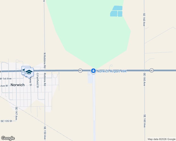 map of restaurants, bars, coffee shops, grocery stores, and more near East Burns Avenue in Norwich